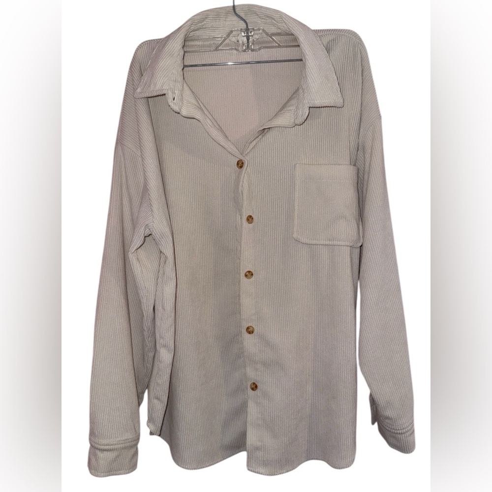 Women's Cream Button-Up Shirt